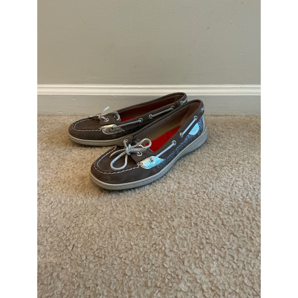 Perry angelfish graphite/damask boat shoes 8.5 women's